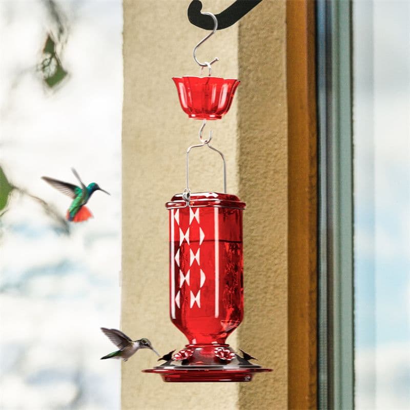 Kingsyard Glass Hummingbird Feeder