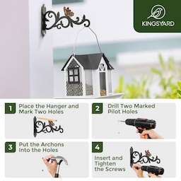 Kingsyard 2-Pack 8-Inch Heavy Duty Metal Bird Feeder Hangers 6 Kingsyard 2-Pack 8-Inch Heavy Duty Metal Bird Feeder Hangers 6