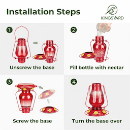 Kingsyard Lamp-shaped Glass Hummingbird Feeder 5 Kingsyard Lamp-shaped Glass Hummingbird Feeder 5
