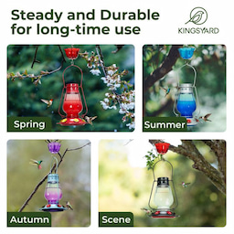 Kingsyard Lamp-shaped Glass Hummingbird Feeder 7 Kingsyard Lamp-shaped Glass Hummingbird Feeder 7