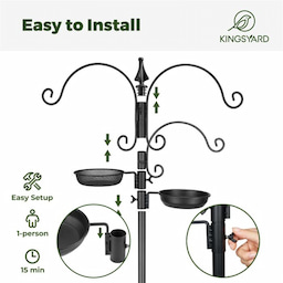 Kingsyard 85-Inch Bird Feeding Station Kit with 5-Prong Base 5 Kingsyard 85-Inch Bird Feeding Station Kit with 5-Prong Base 5