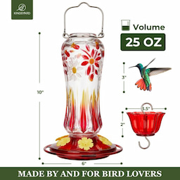 Kingsyard 25oz Leak Proof Glass Hummingbird Feeder with Ant Moat 3 Kingsyard 25oz Leak Proof Glass Hummingbird Feeder with Ant Moat 3