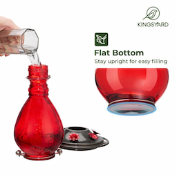 Kingsyard 24oz Leak Proof Glass Hummingbird Feeder with Ant Moat 5 Kingsyard 24oz Leak Proof Glass Hummingbird Feeder with Ant Moat 5