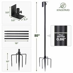 Kingsyard 80-Inch Smart Bird Feeder Mounting Pole 3 Kingsyard 80-Inch Smart Bird Feeder Mounting Pole 3