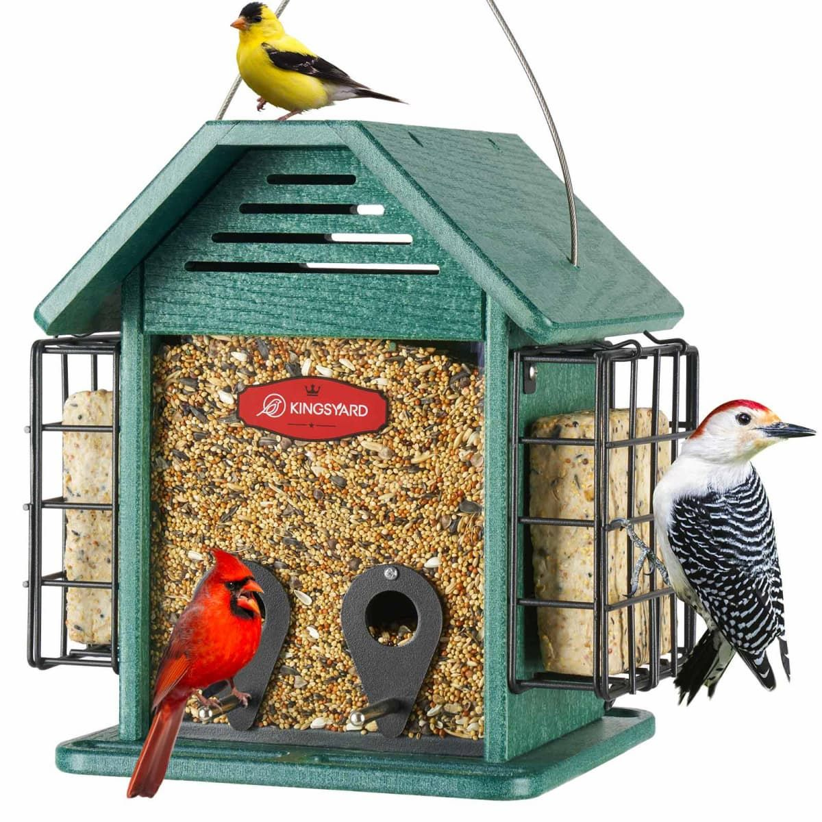 Kingsyard 3 in 1 Double Suet Metal Mesh Wild Bird Feeder