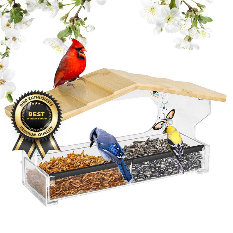 Kingsyard Window Hummingbird Feeder with Detachable Tray