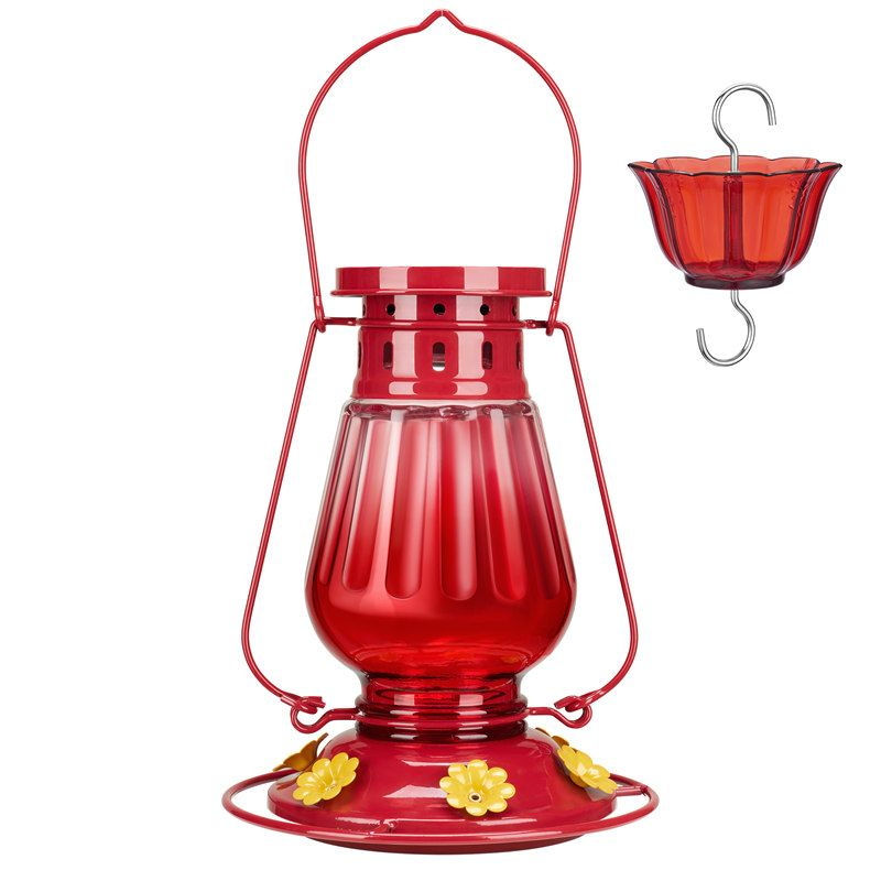 Kingsyard Lamp-shaped Glass Hummingbird Feeder