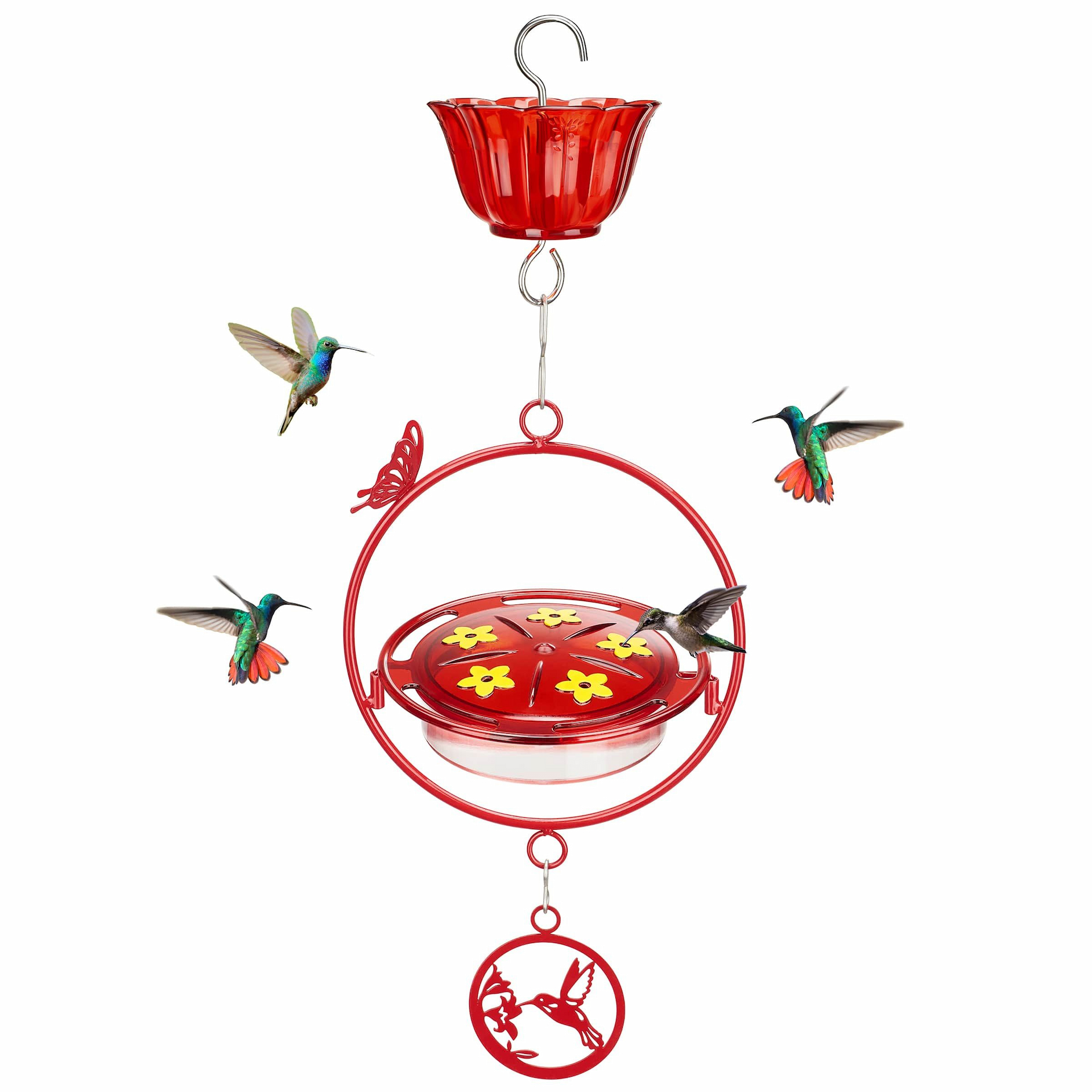 Kingsyard Circle Shape Tray Hummingbird Feeder with Ant Moat