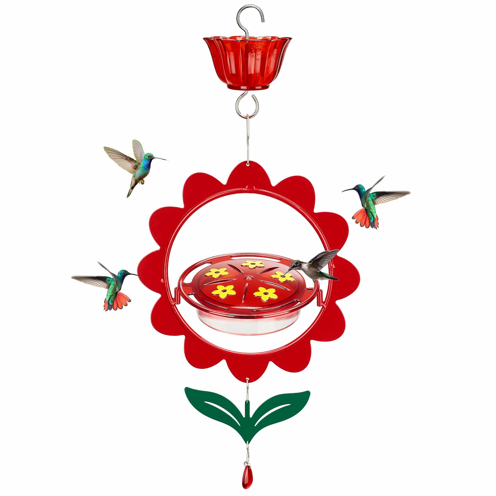 Kingsyard Floral Shape Tray Hummingbird Feeder with Ant Moat