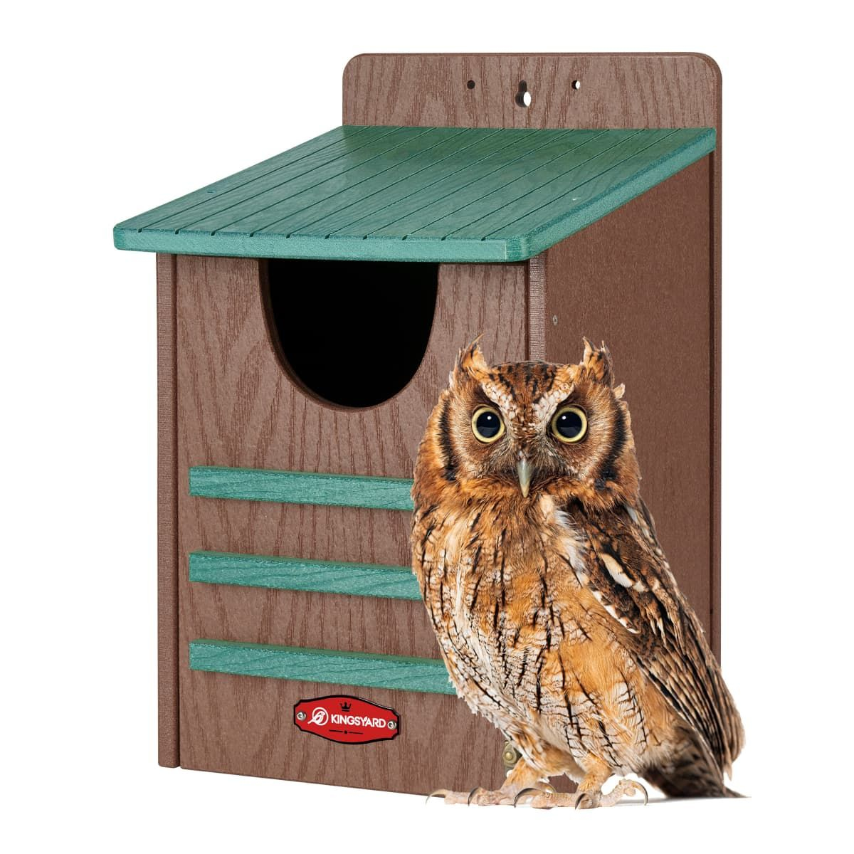 Kingsyard Weatherproof Owl House Outdoor Nesting Box