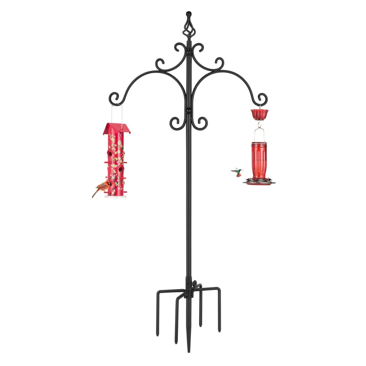 Kingsyard 60-Inch Double Shepherd Hooks Bird Feeder Pole