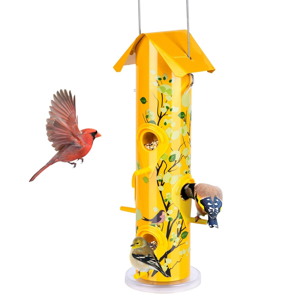 Kingsyard Artwork Metal Tube Bird Feeder