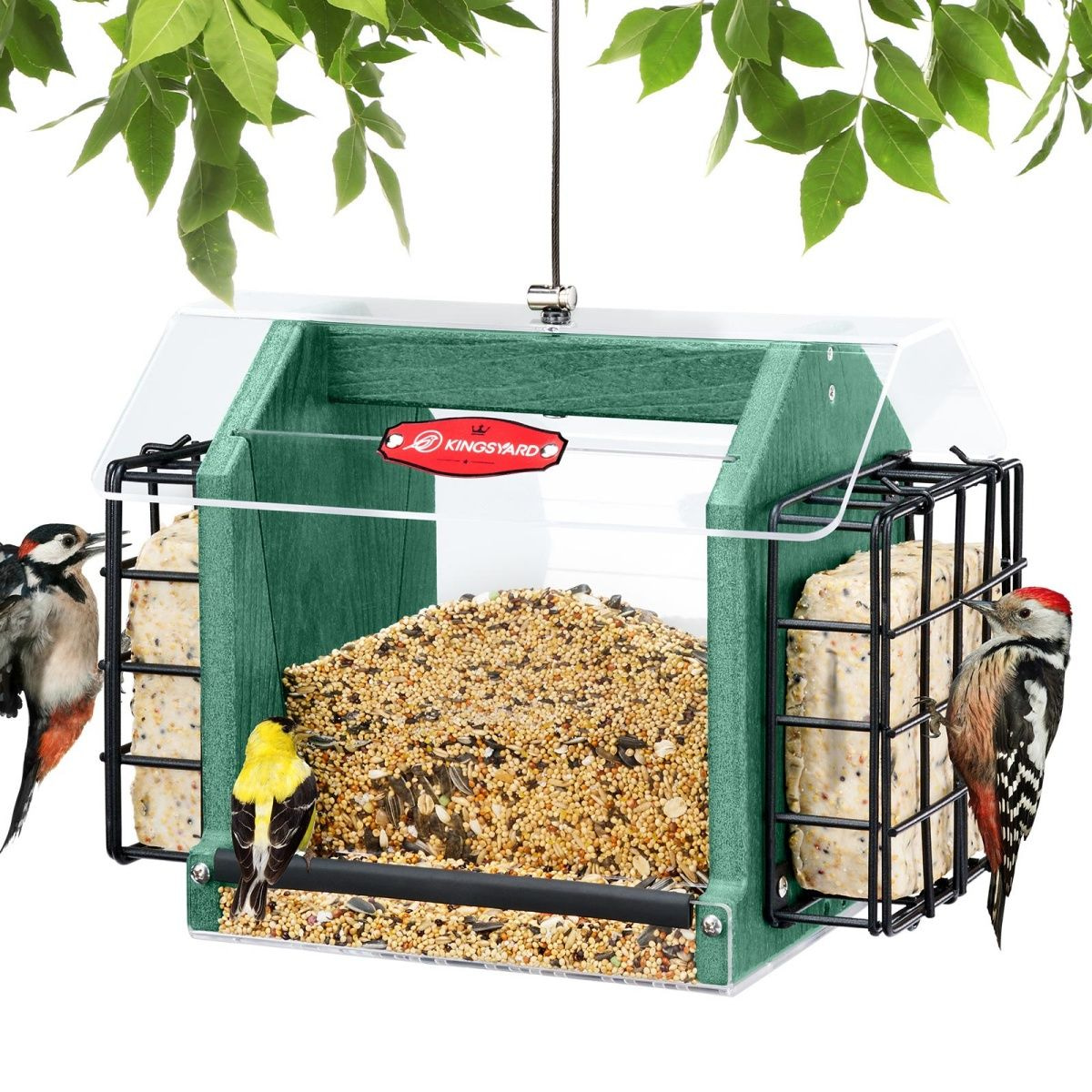 Kingsyard Weatherproof Double Suet Hopper Bird Feeder