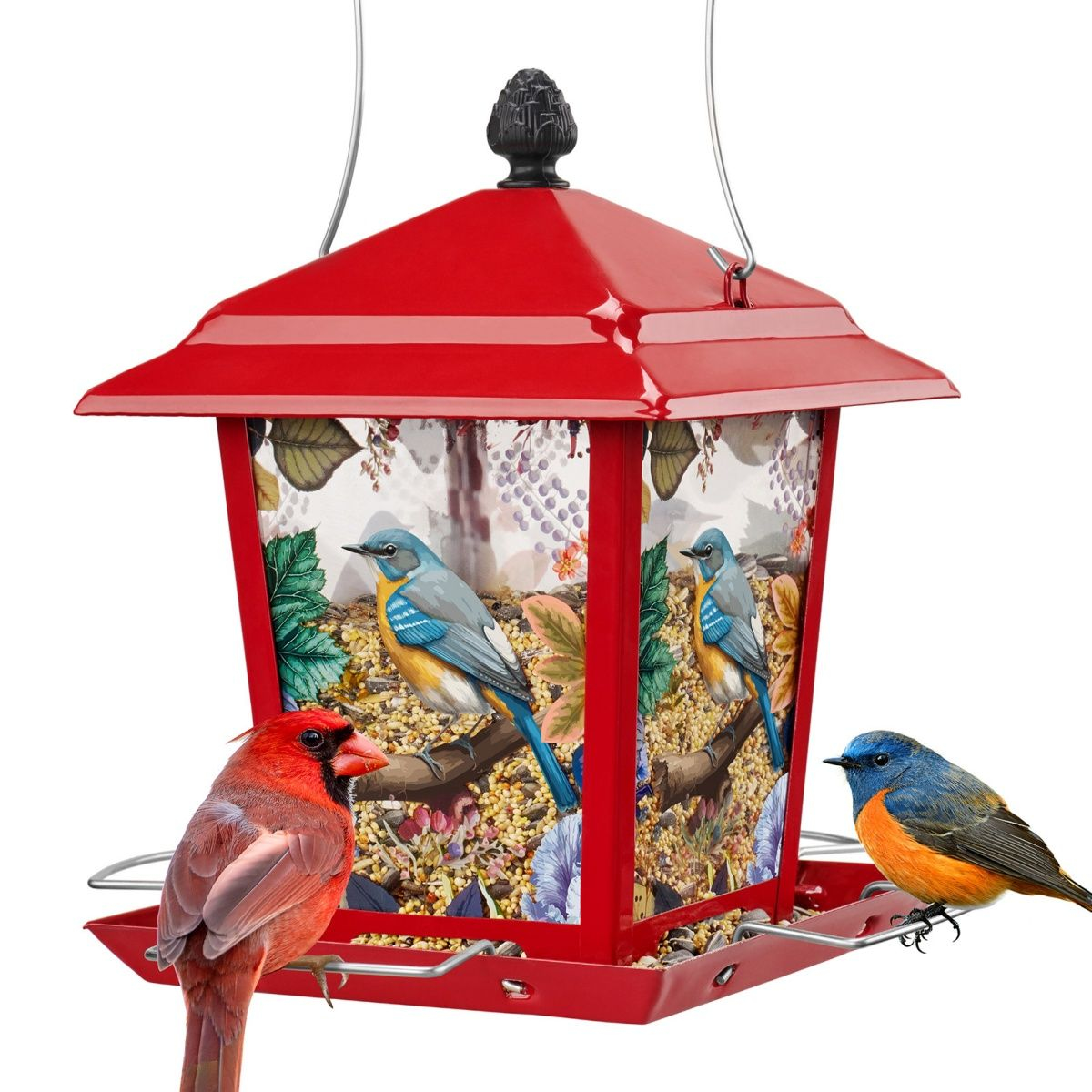 Kingsyard Hopper Bird Feeder with Detachable Roof