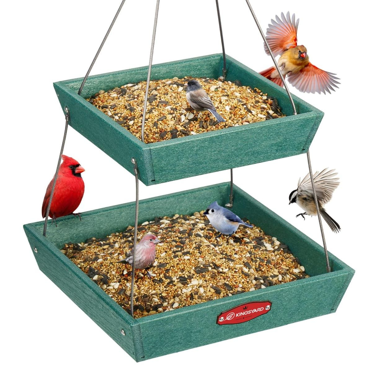 Kingsyard Large Capacity 2-Tier Platform Bird Feeder