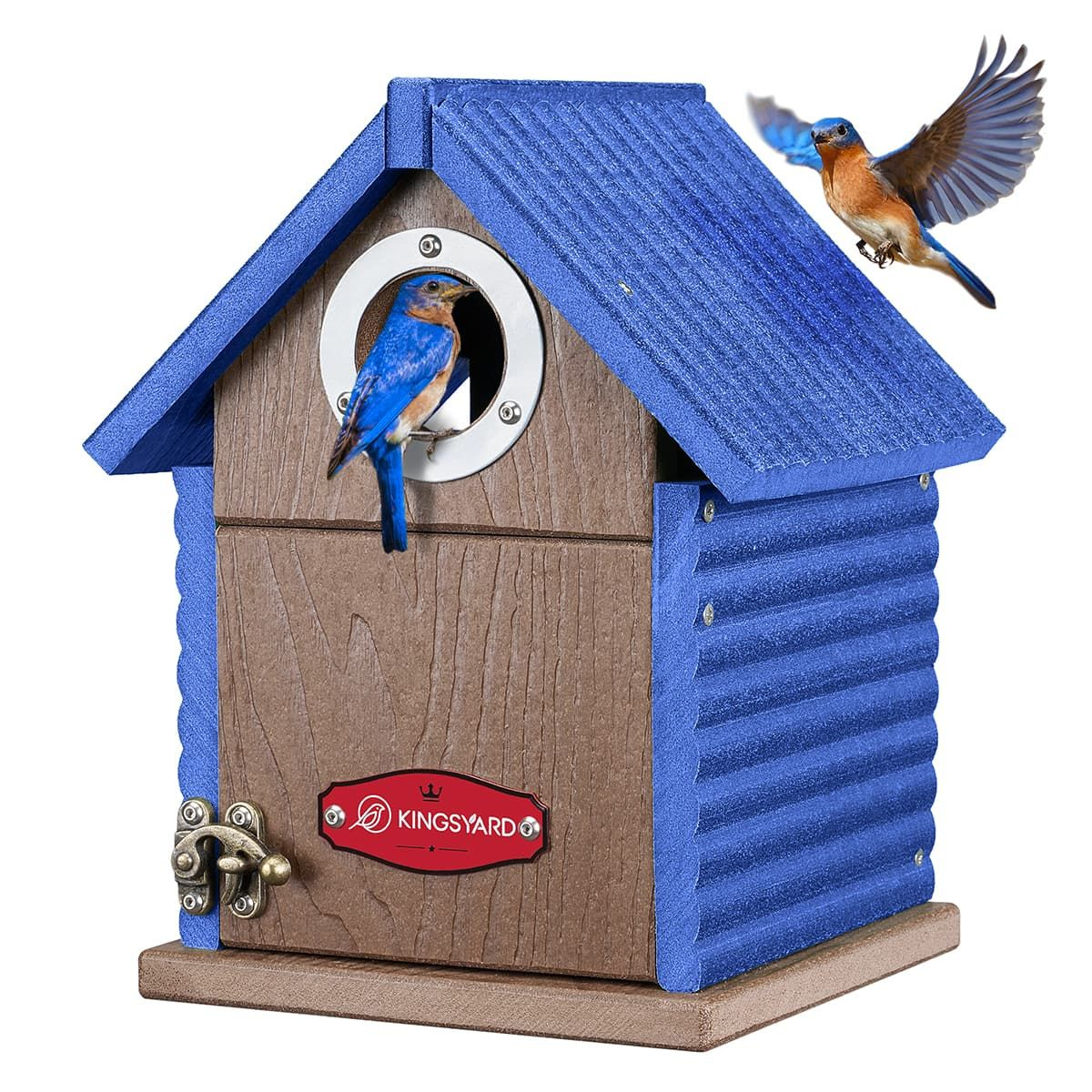 Kingsyard Weatherproof Wooden Bluebird House with 1.5'' Hole