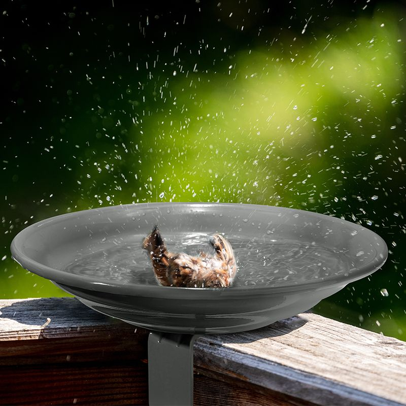 Kingsyard Metal Bird Bath Clamp-On Bird Water Bowl