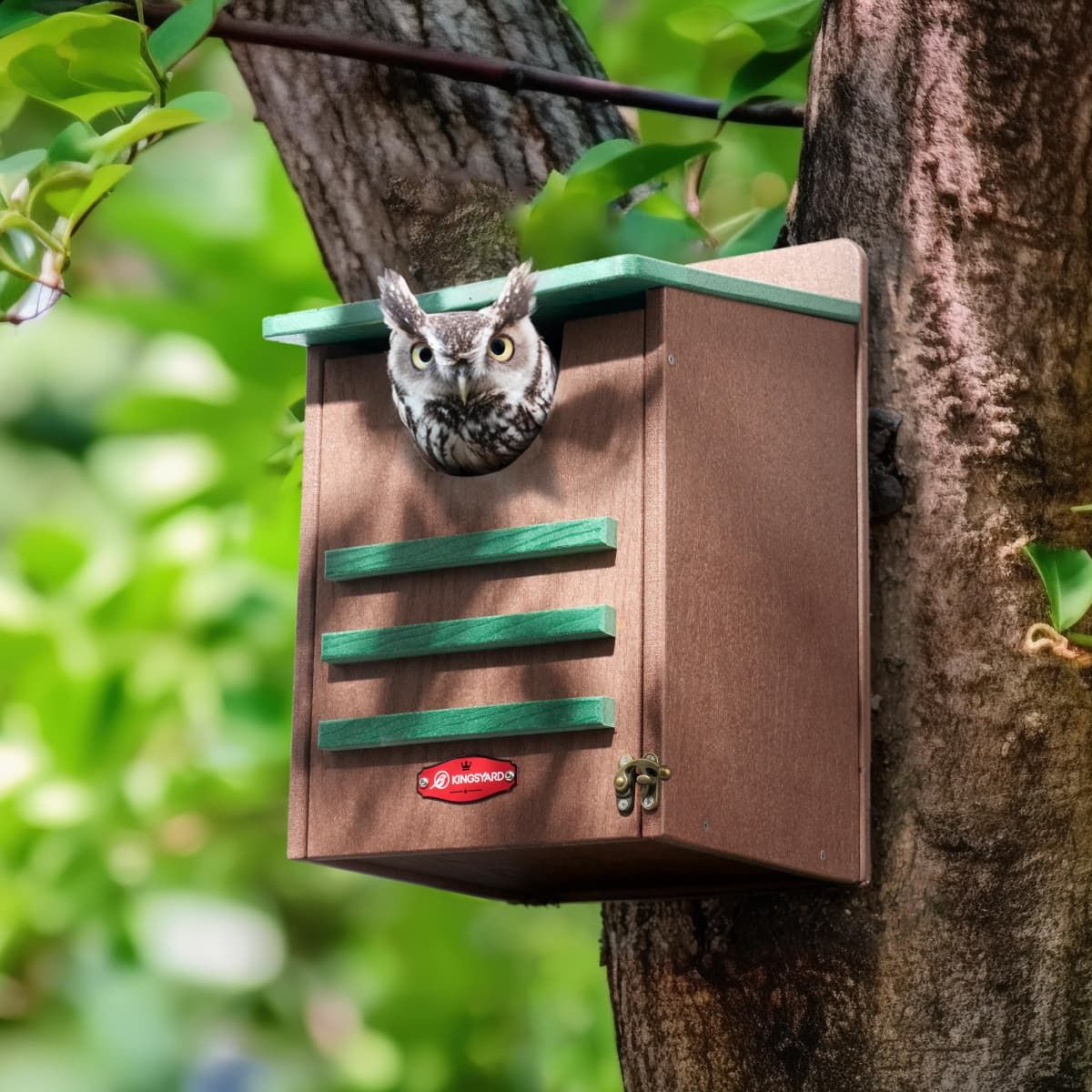 Kingsyard Weatherproof Owl House Outdoor Nesting Box