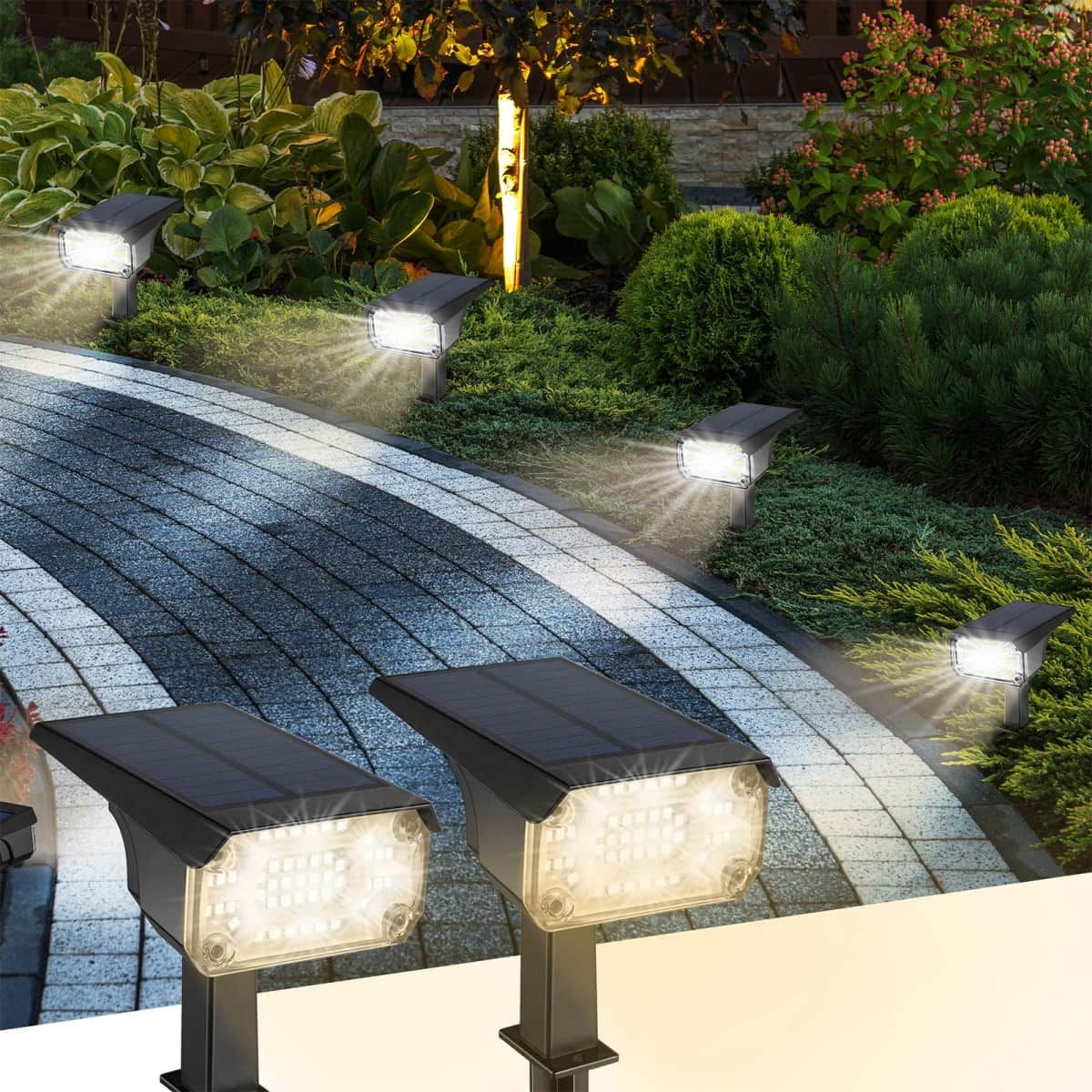 Kingsyard 47 LEDs Waterproof IP68 Solar Lights for Garden Yards