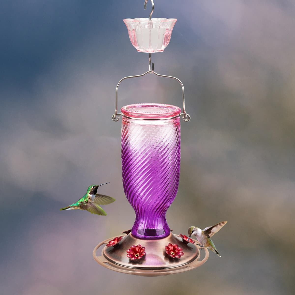 Kingsyard 18oz Bee & Ant Proof Glass Hummingbird Feeders