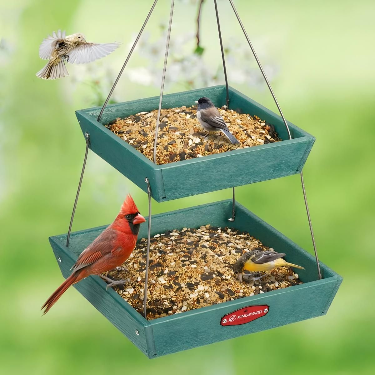 Kingsyard Large Capacity 2-Tier Platform Bird Feeder