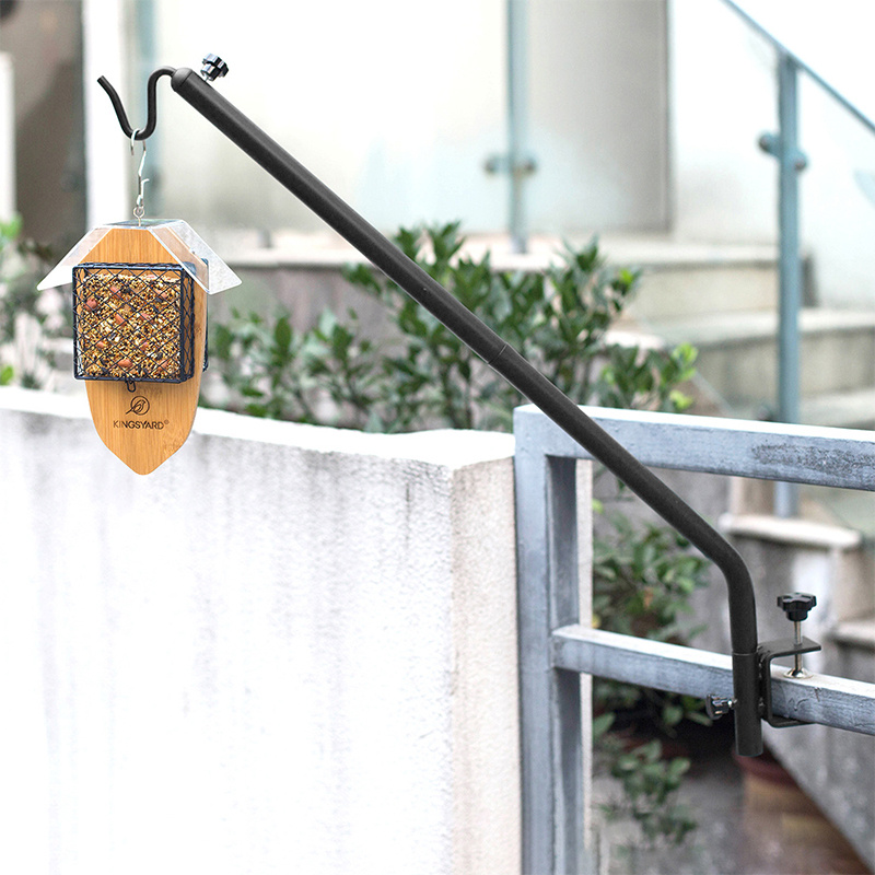 Deck rail clearance bird feeder hanger